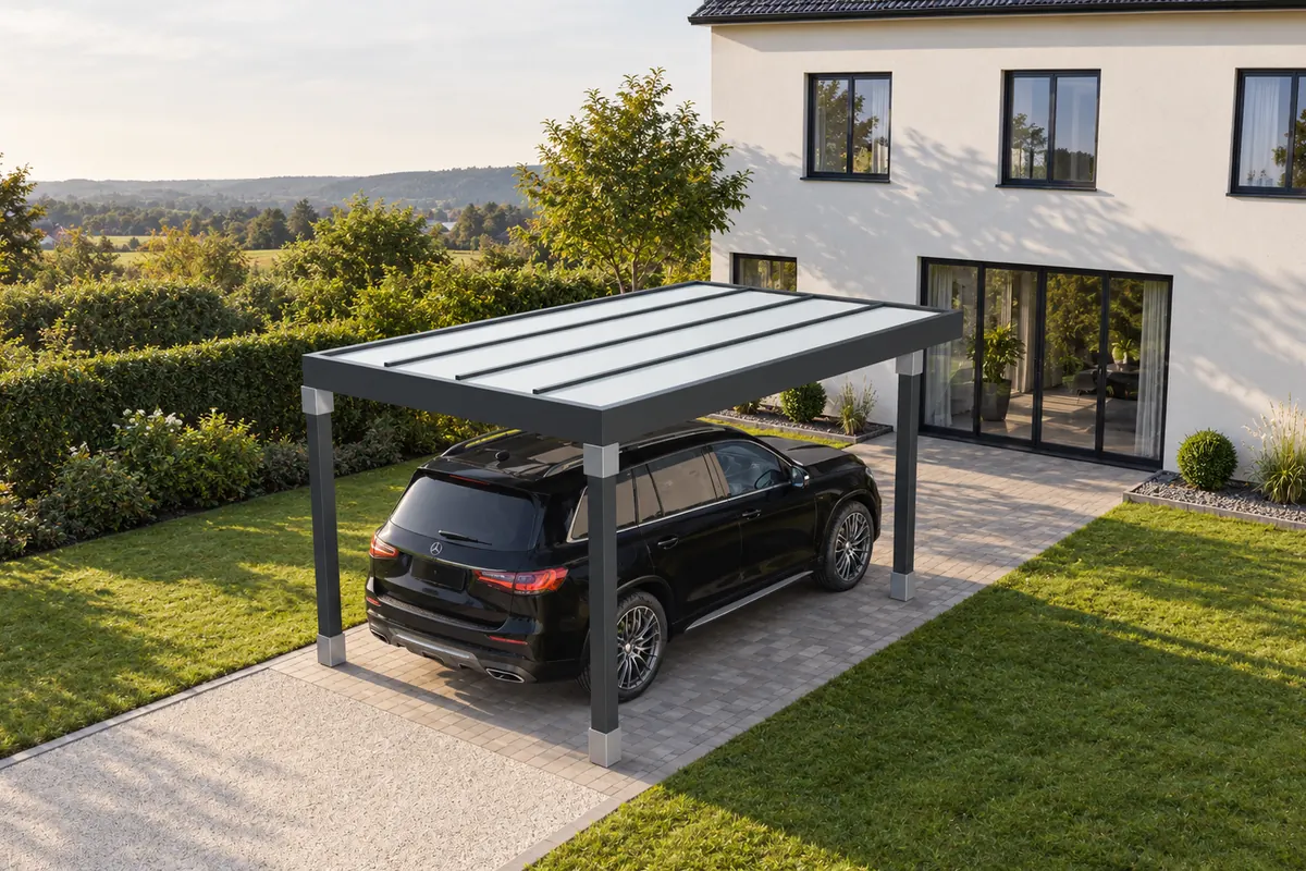 Freeline 3,0 × 5,0 m, Polycarbonat, Anthrazit · DB 703