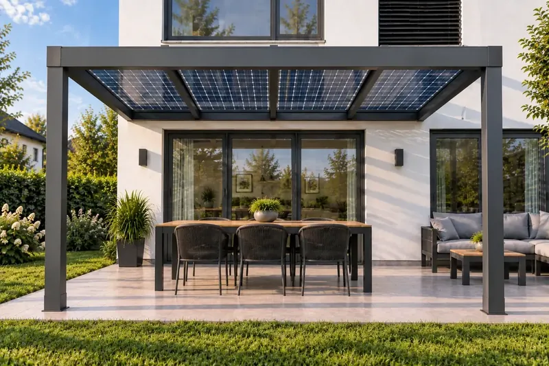 ALUXIL Skyline 110 mit Solar-Transparent-Eindeckung, Anthrazit DB 703